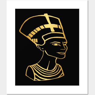 Gold Queen Nefertiti Posters and Art